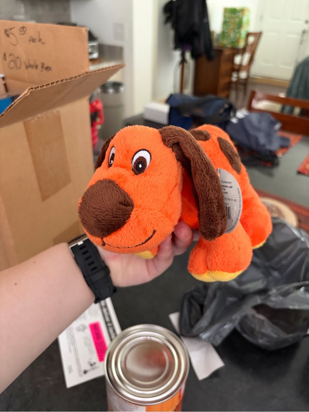 Orange Plush Dog Toy - Soft Plush